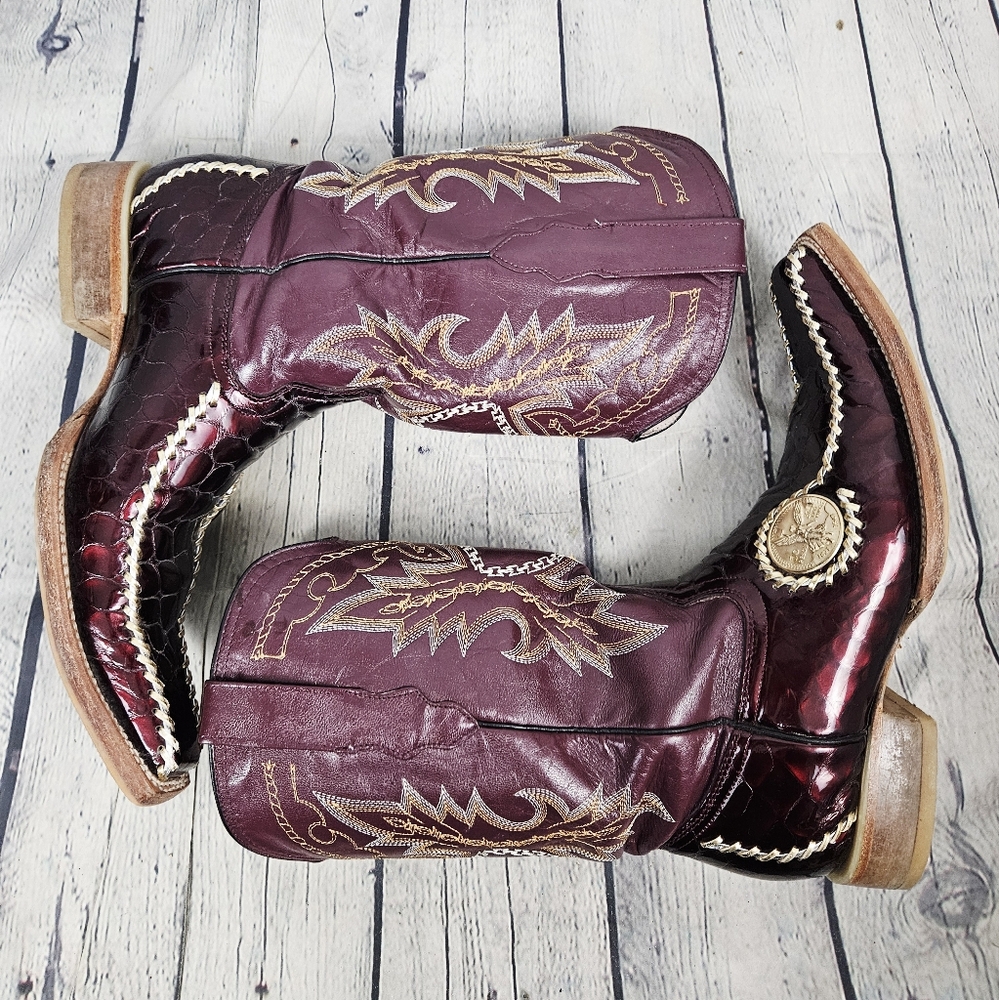 JAR BOOTS | leather embroidered croc embossed peso coin cowboy western boots